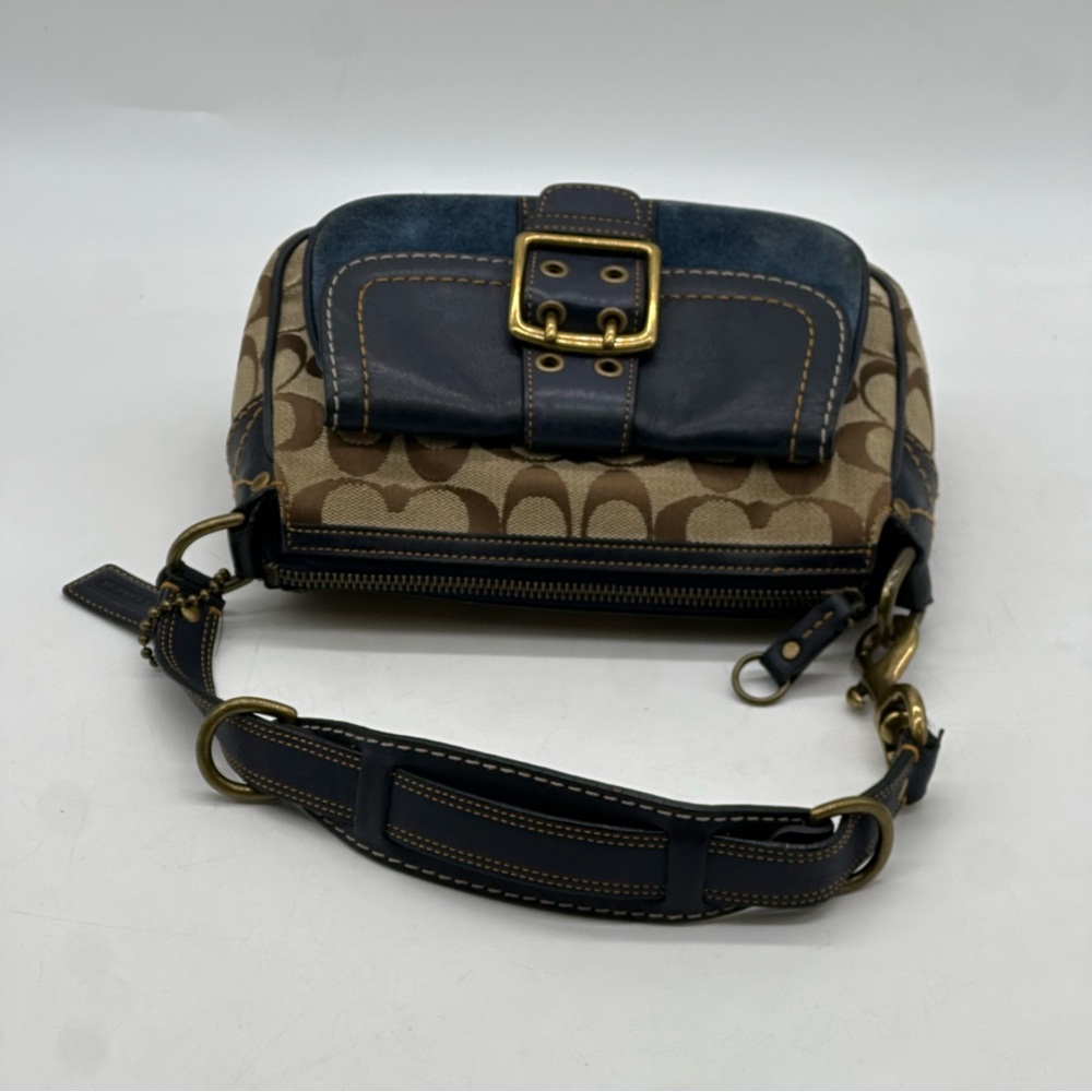 Coach Limited Edition Signature Suede and Leather Shoulder Bag. SOLD SOLD. - Picture 3 of 10